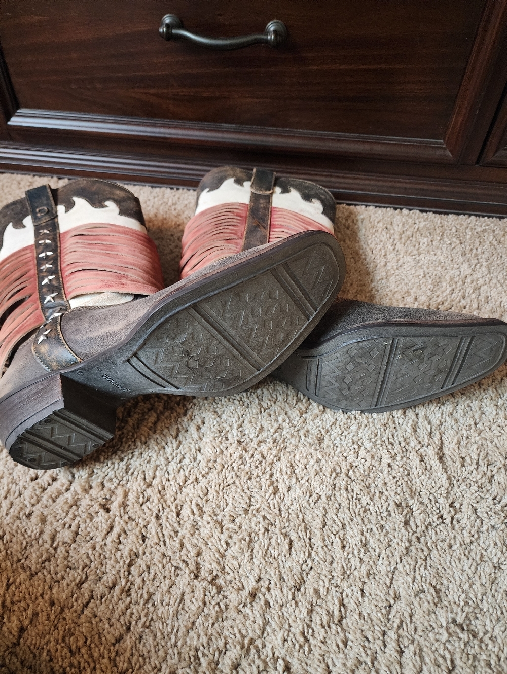 Women Leather Durango Western Boots New 8.5 Made In MX Stars - Picture 5 of 5